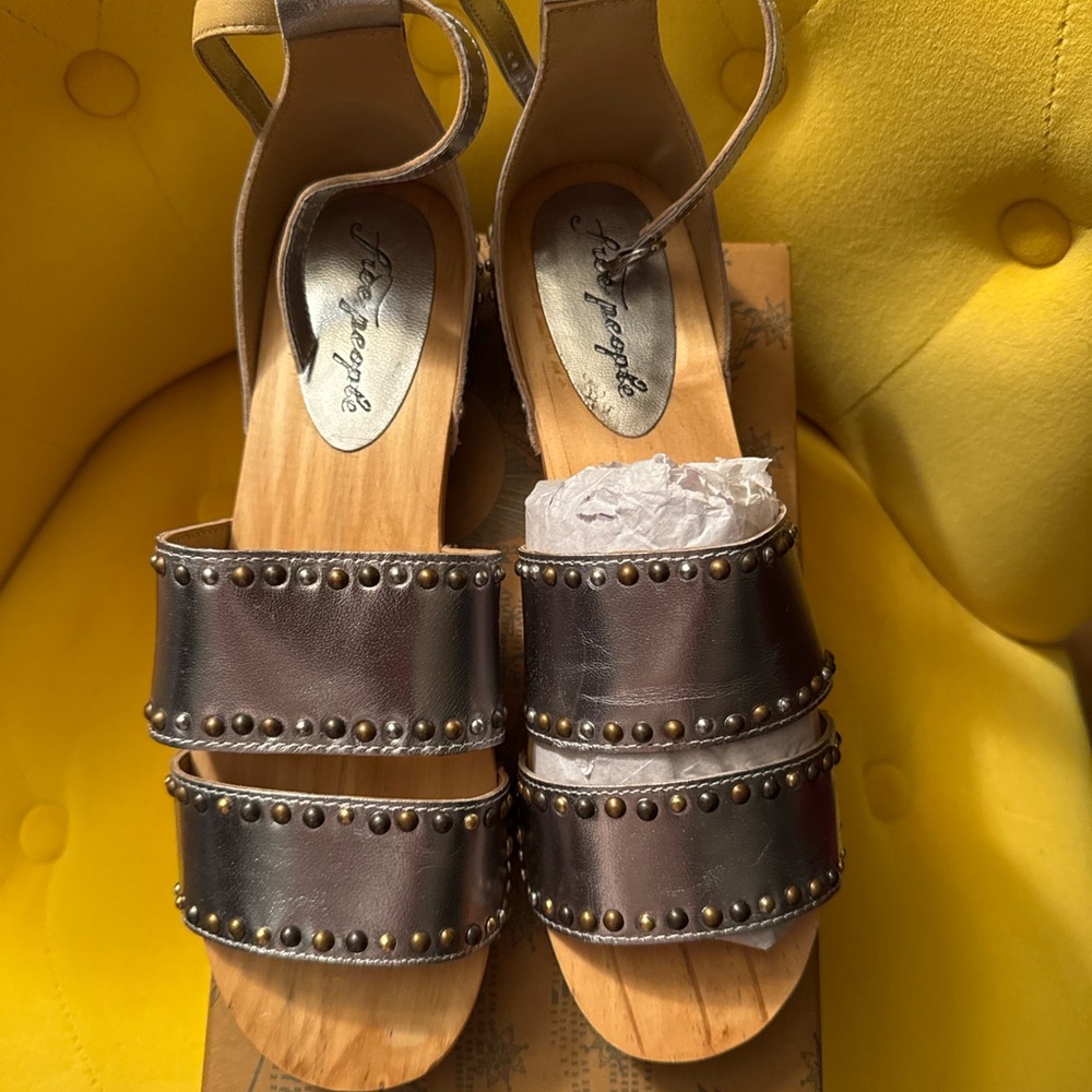 Free People Metallic Studded Sandals